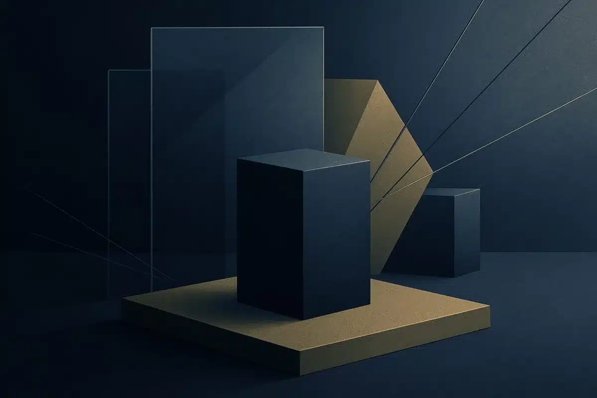 Composição editorial abstrata sobre trava regulatória, risco financeiro e previdência pública no Brasil.